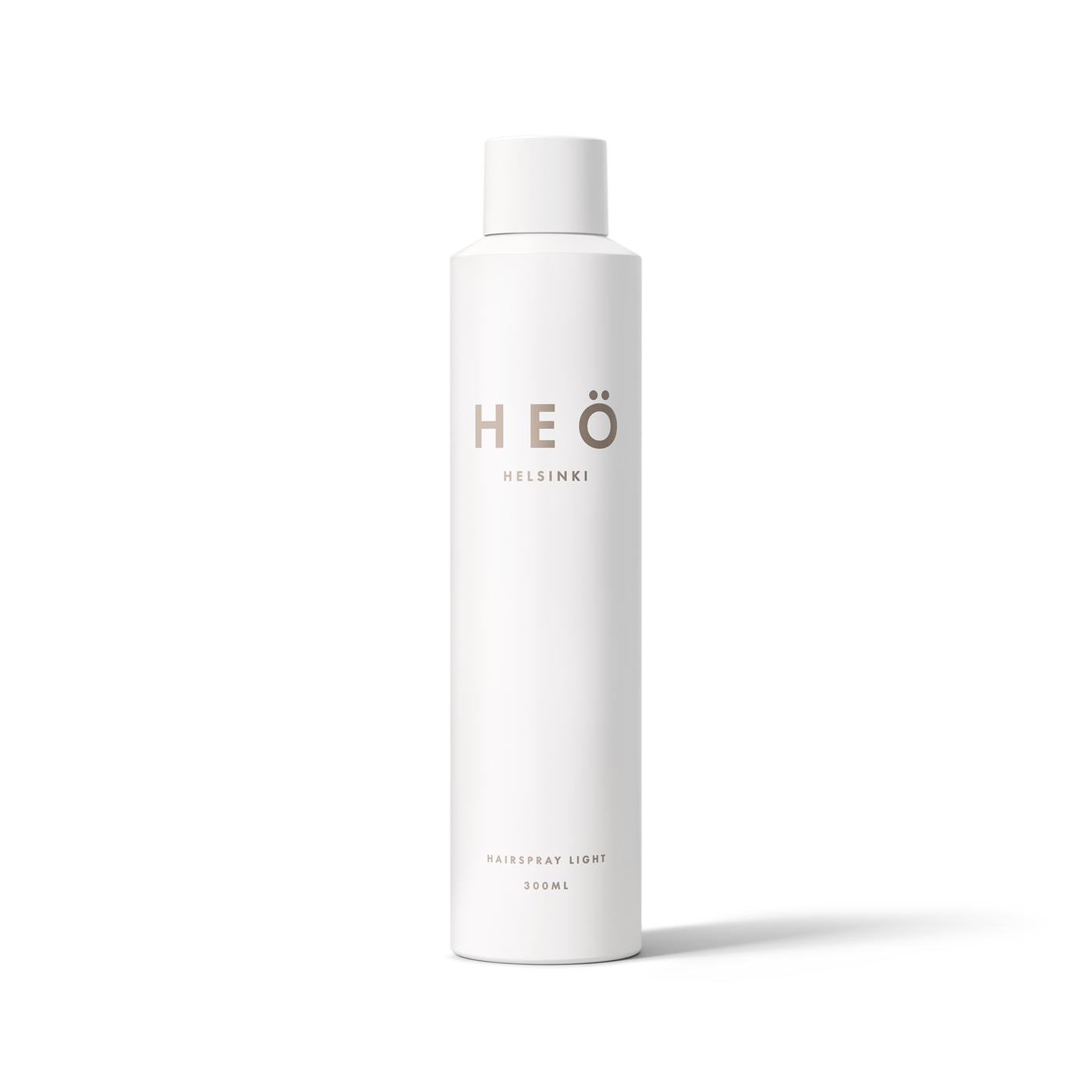 HEÖ Helsinki, hair product, bottle front, HEÖ Hairspray Light gives a light hold for your hairstyle. This quick drying spray is perfect when you need soft touch that stays all day