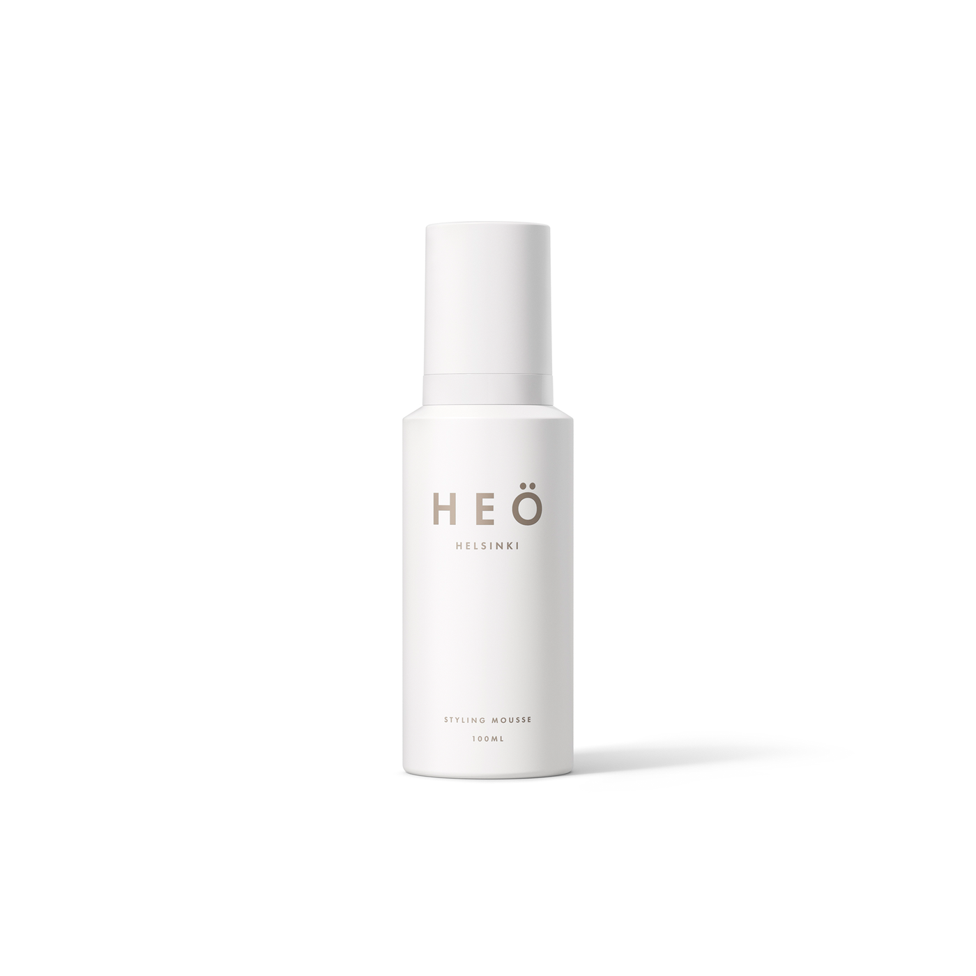 HEÖ Helsinki, hair product, bottle front,  HEÖ Styling Mousse, is an ideal product when you need volume and hold with a soft touch